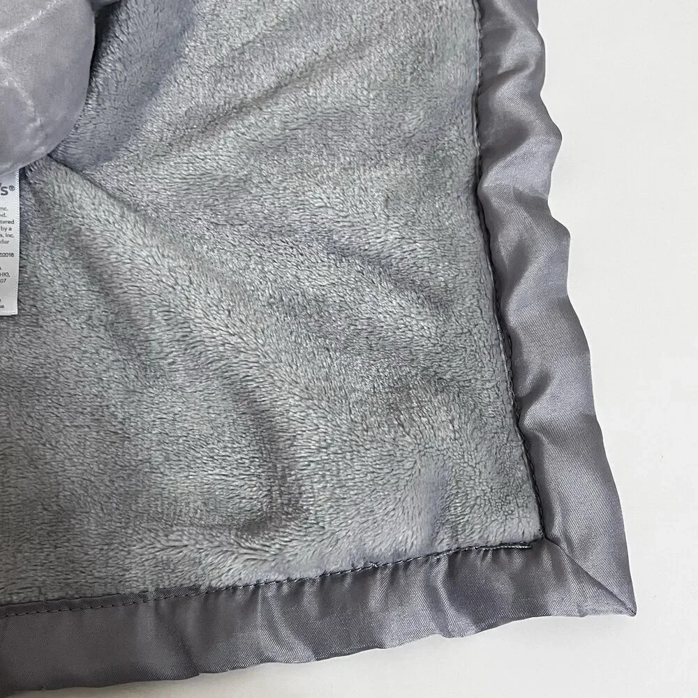 Carter's Gray Elephant Security Blanket Lovey Lovie Satin Trim Backing 2016